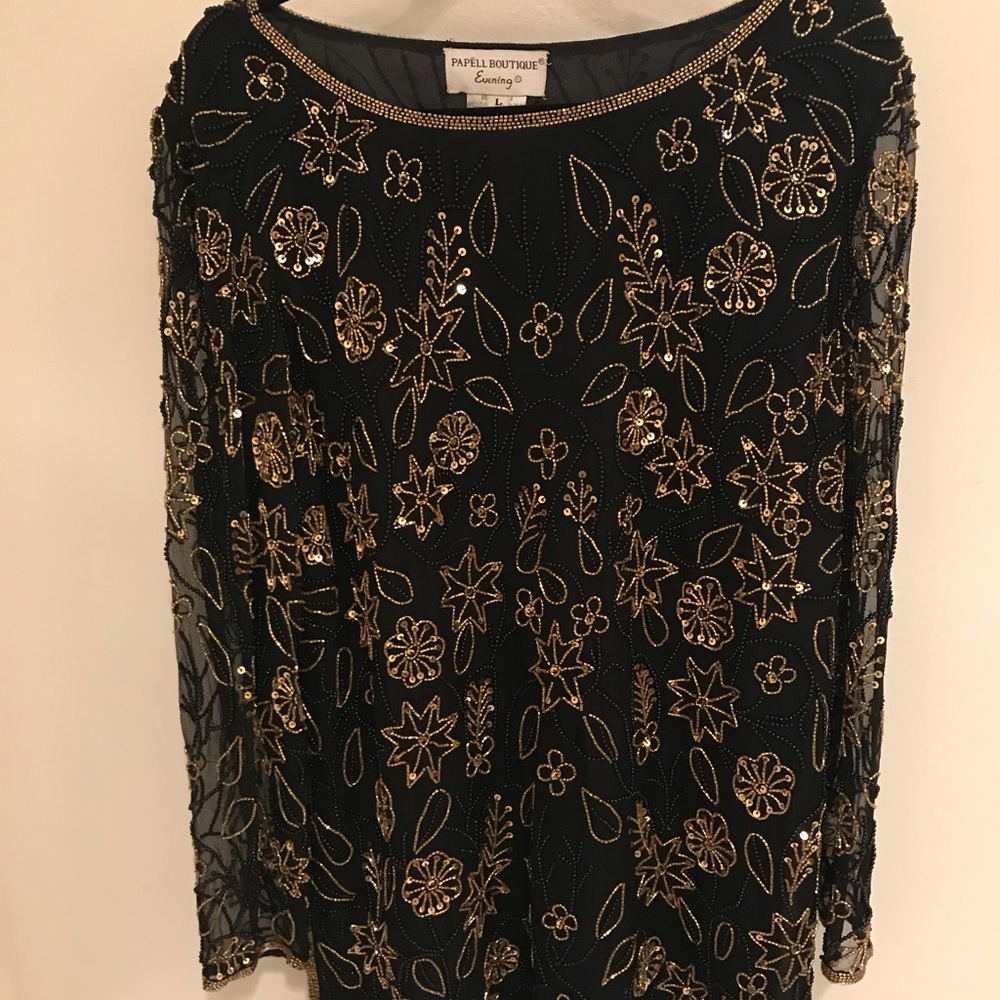 Beaded Silk Top